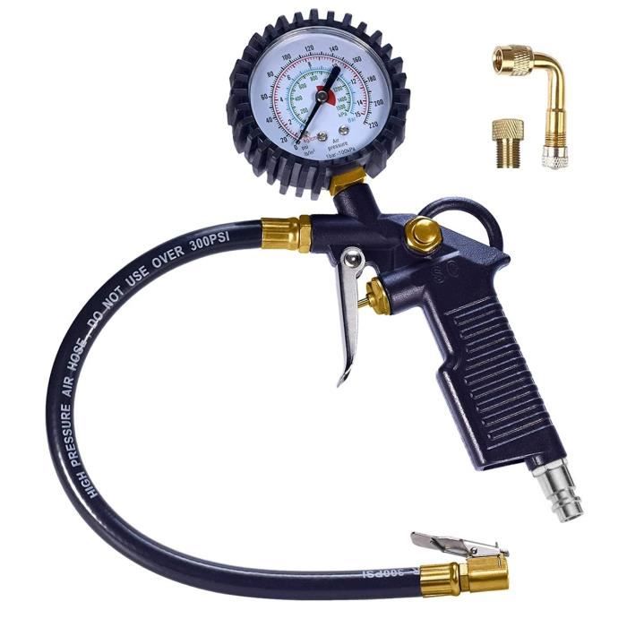 Manomètre Pression Pneus Numérique - 220 PSI, Multifonction Gonflage/dégonflage, écran LCD, Pour Voiture, Moto, Vélo - 9