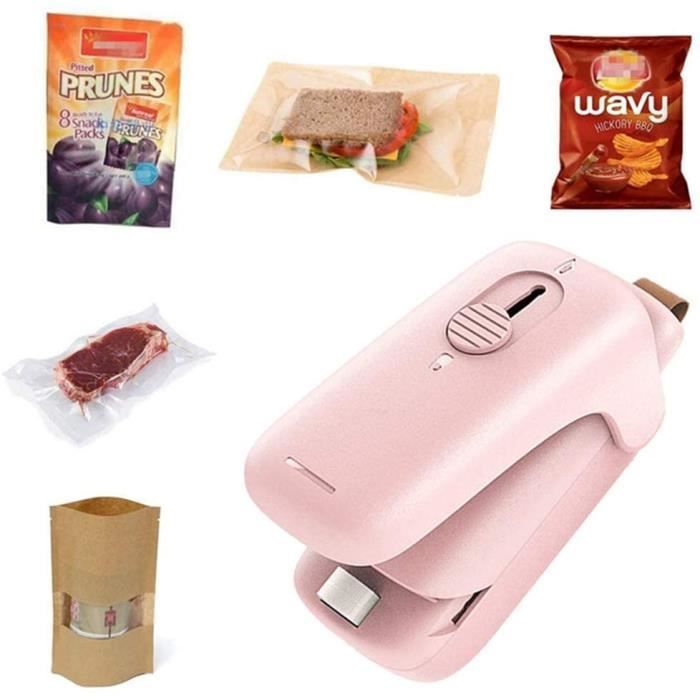 Vegena Mini Scelleur 2 En 1 Soudeuse Sac Plastique Portable Avec Coupeur - Rechargeable USB