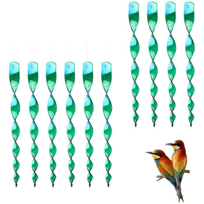 10 Pieces Highly Reflective Rods Bird Repellent Devices, Spiral Bird