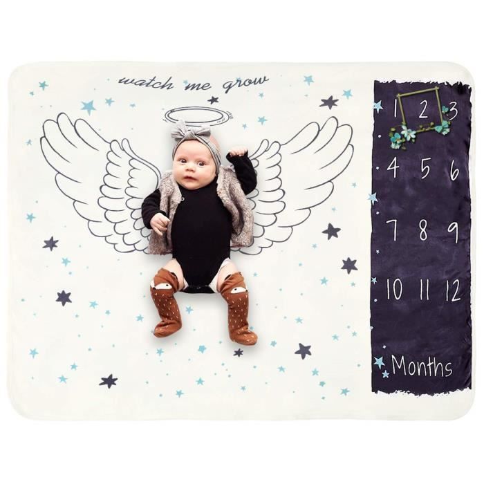 Couverture En Polaire Pour Bebe Avec Texte En Anglais Milestone Extra Large Couverture De Fond Epaisse Cadeau De Fete P Cdiscount Puericulture Eveil Bebe