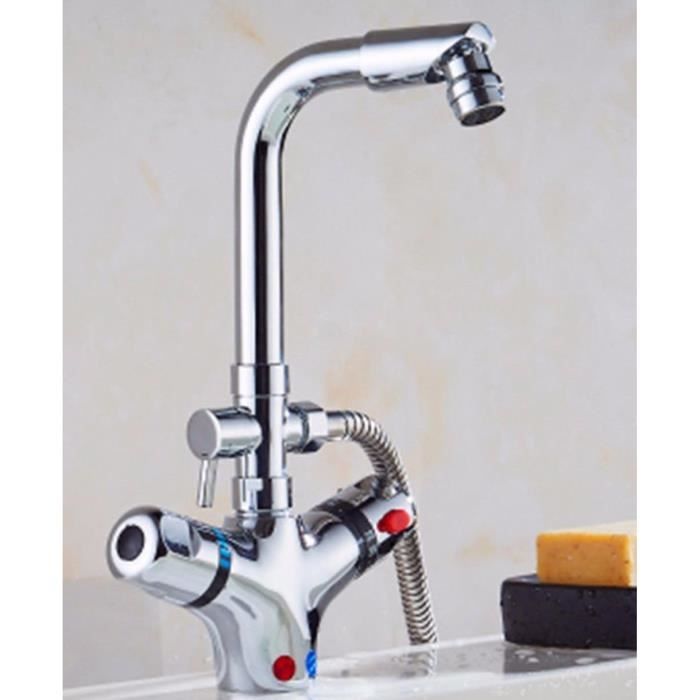 Set De 2 Robinets Lavabo Fontastock - Laiton Et Zinc - Individuels Eau Froide/Chaude - Installation Facile