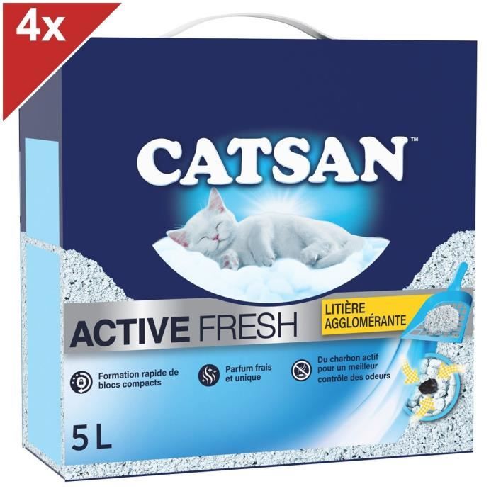 CATSAN Litière Active Fresh pour chat 4x5L Cdiscount Animalerie