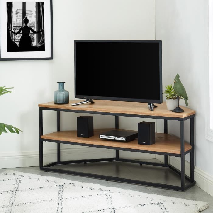meuble tv d'angle brixton placage frêne 120cm