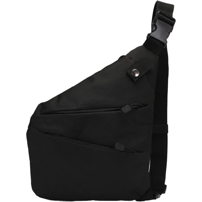 Sac De Poitrine Tactique – Tissu Oxford Imperméable, 4 Poches, Bande Réfléchissante, Pour Randonnée, Vélo, Voyage