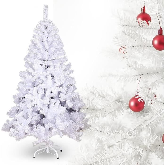 Sapin De Noël Artificiel Blanc En Pvc (180 Cm Avec 650 Branches)[u336