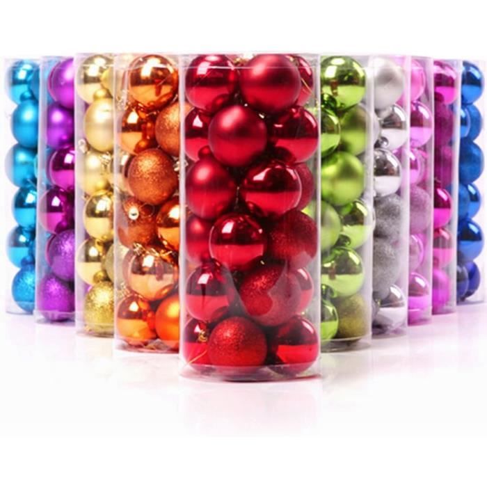 Boules De Noël Incassables - Lot De 24 En Plastique, 30mm, Rouge Pour Sapin