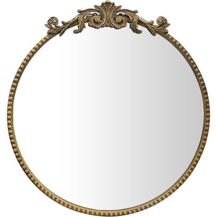 Miroir Mural Baroque Noir Et Or - 100x80 Cm - Style Antique - Neuf