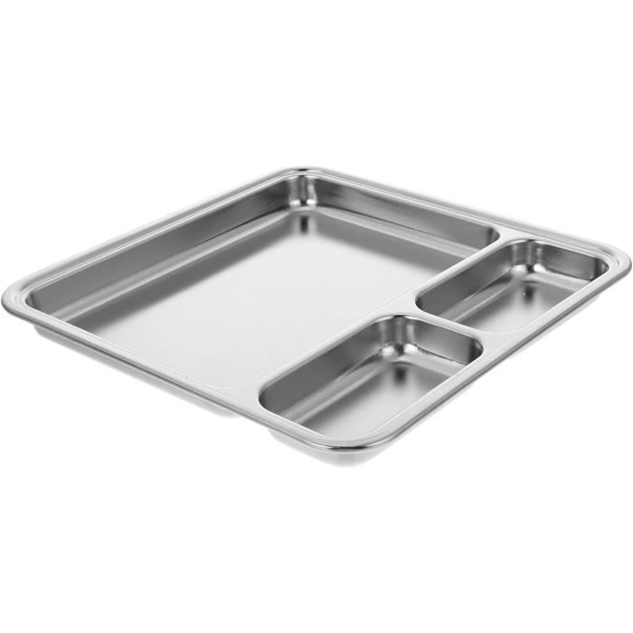 Lot de 2 assiettes de camping solides en acier inoxydable