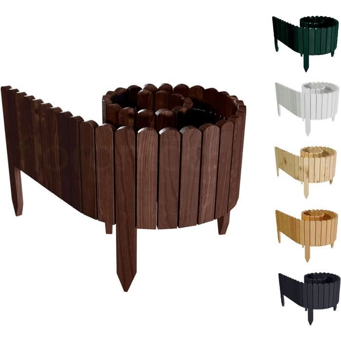 Bordure De Jardin Flexible Floranica Rollborder - Bois De Pin 200x10 Cm, Brune, Idéale Pour Parterres & Chemins