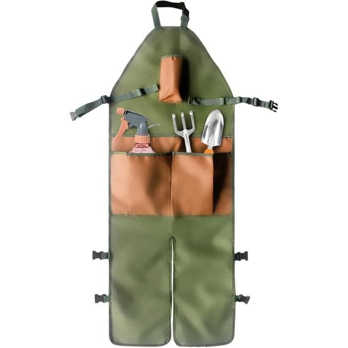 Tablier De Jardinage Imperméable Avec Poches - Récolte, Cueillette De Fruits - Dos Croisé, Réglable