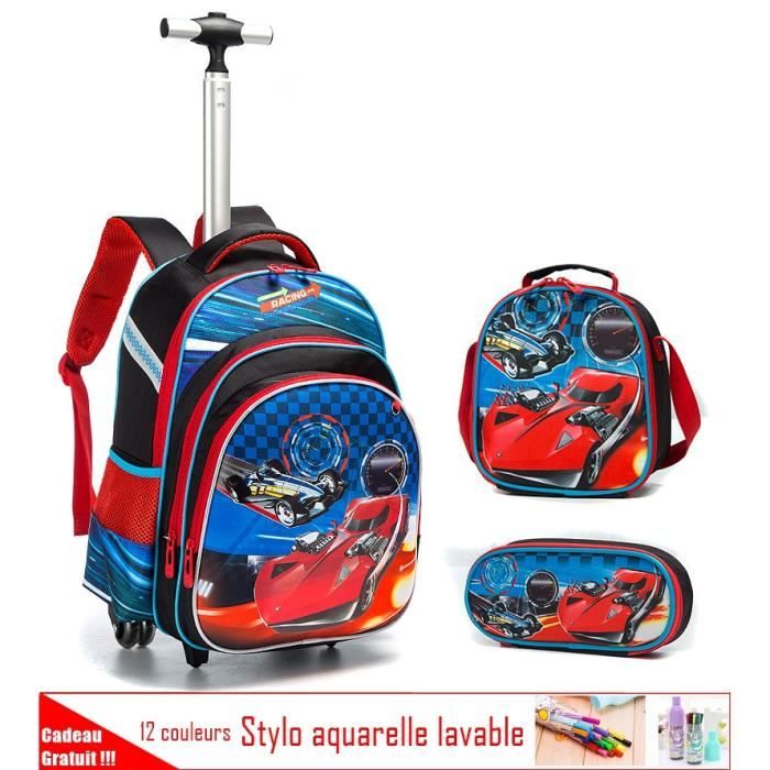 SHAKIRA 3 Pcs Cartable Roulette Gar on Primaire Scolaire Sac