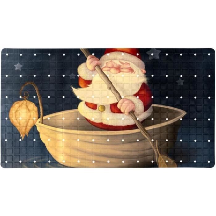 Tapis De Noël 3D Père Noël 140x140 Cm - Dessin Illusion Optique, Peluche Douce, Antidérapant, Déco Salon Fêtes - 10