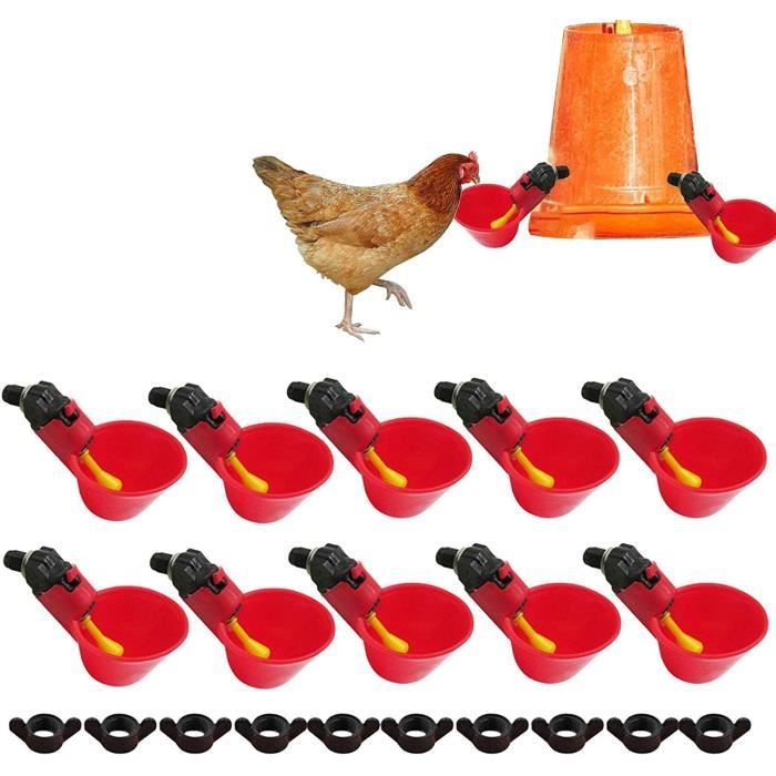 Abreuvoir Automatique Poules 6 Pipettes - Avec Perceuse - Système Gravité - 10L