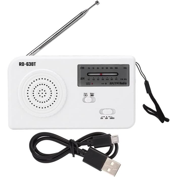 Radio Solaire à Manivelle Wholede - 12000mAh - AM/FM, Lampe Torche, SOS - Pour Camping, Urgence