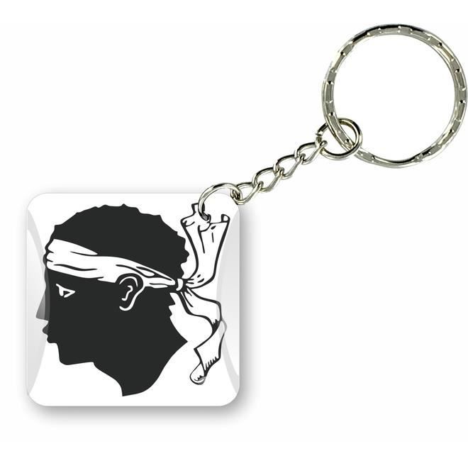 Porte Cle Cles Clef Brode Patch Ecusson Drapeau Corse Tete De Maure Corsica
