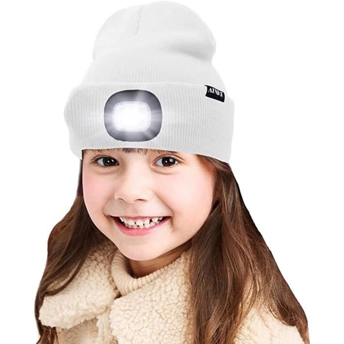 Enfants LED Casquette de Bonnet éclairée, Lampe Frontale Rechargeable par  USB, Chapeaux de Nuit en Tricot d'hiver Plus Chauds [341] - Cdiscount Sport