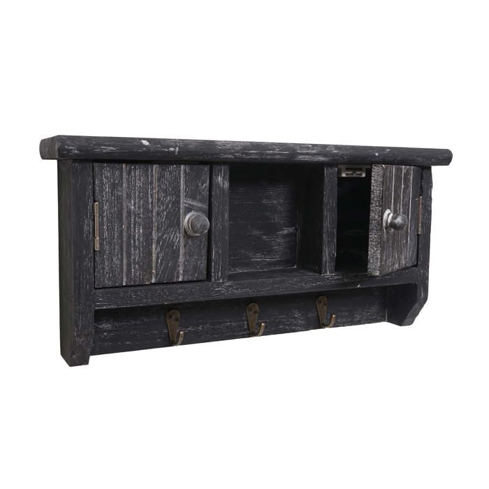 Armoire à Clés Murale Bois 6 Crochets Vintage 20x6,5x26,5cm MDF Naturel | Leroy Merlin