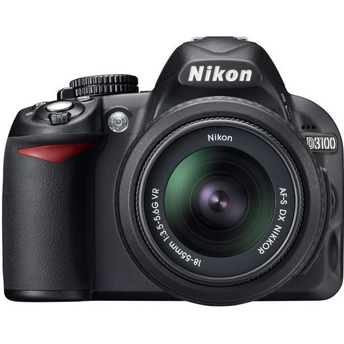 Nikon D3100 Appareil photo numérique Reflex 14.2 Kit Objectif VR 18-55 mm Noir