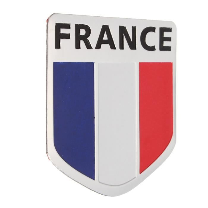 NIYANGLE Autocollant Drapeau France Métal - Sticker Voiture Fenêtre Patriotique