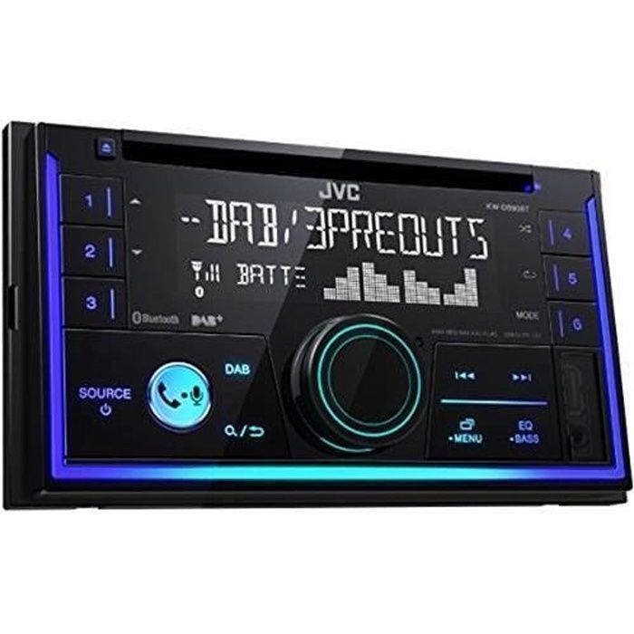 JVC Radio 2 Din USB Aux pour vw t5 pas Multivan 2003-2015 Noir