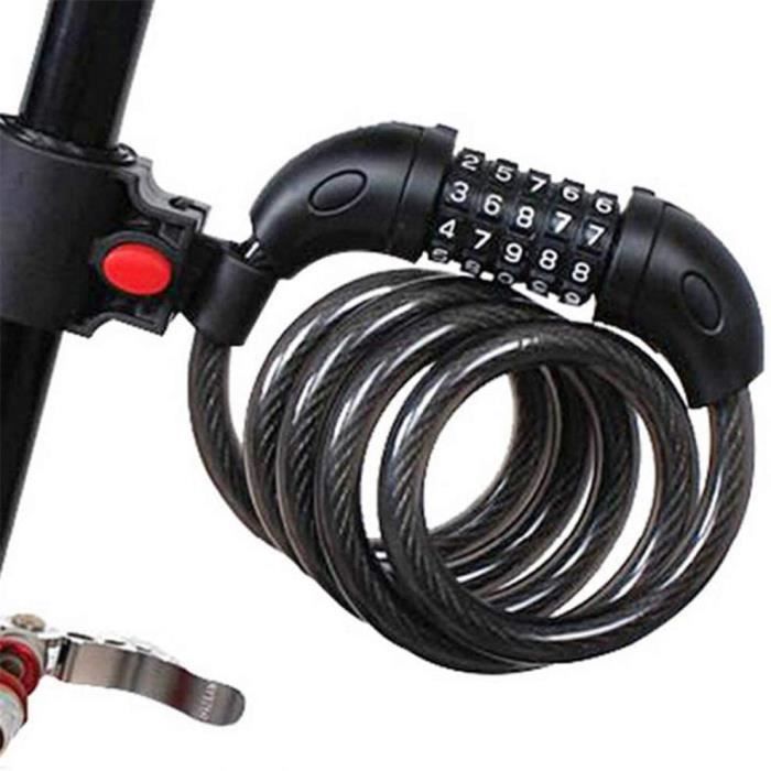 Antivol Vélo à Code Terra Hiker – Chaîne 1 M, 5 Chiffres, 100 000 Combinaisons, Acier Manganèse, Anti-perçage, Sans Clé