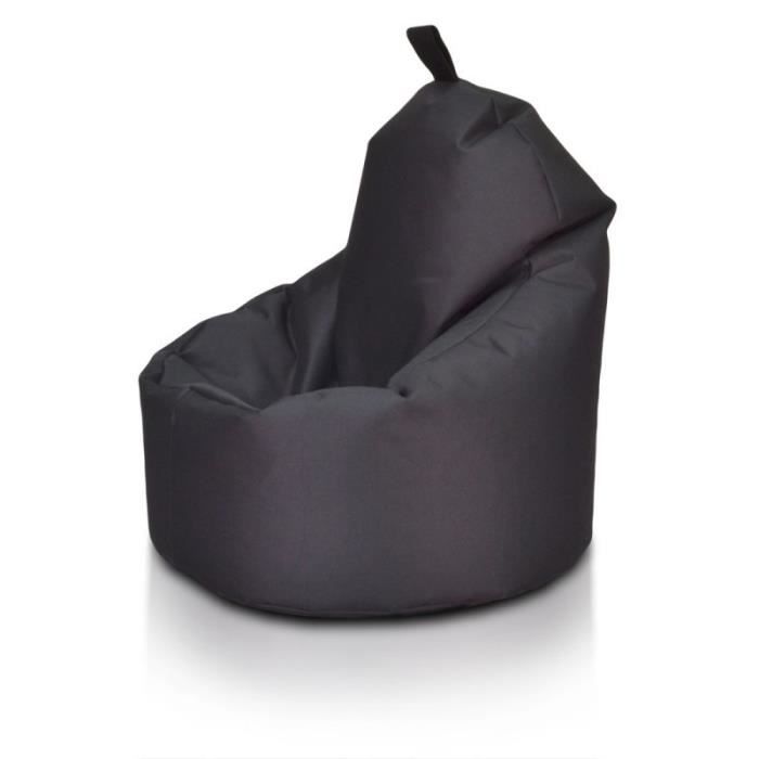 fauteuil pouf yoko poliester 75x70cm noir