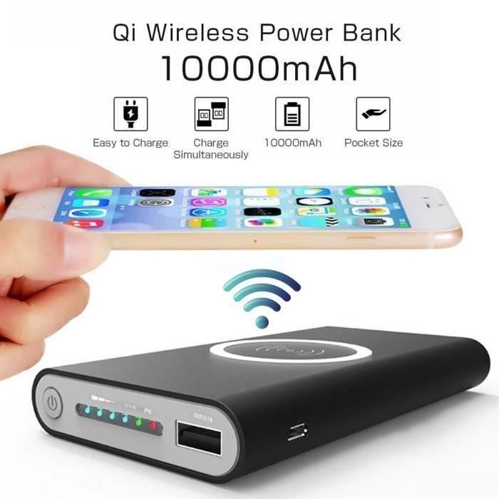 Batterie Externe Chargeur Sans Fil Qi Power Bank 5000 mAh Double