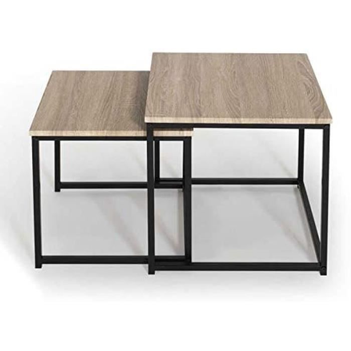 IDMarket Lot de 2 Tables Basses gigognes Detroit 40/45 Design