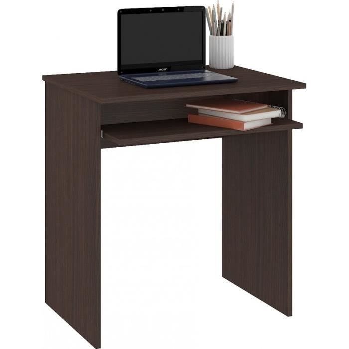 MALAWI | Bureau informatique compacte 68x74x51 cm | Support coulissant clavier | Design moderne | Table ordinateur portable | Wenge