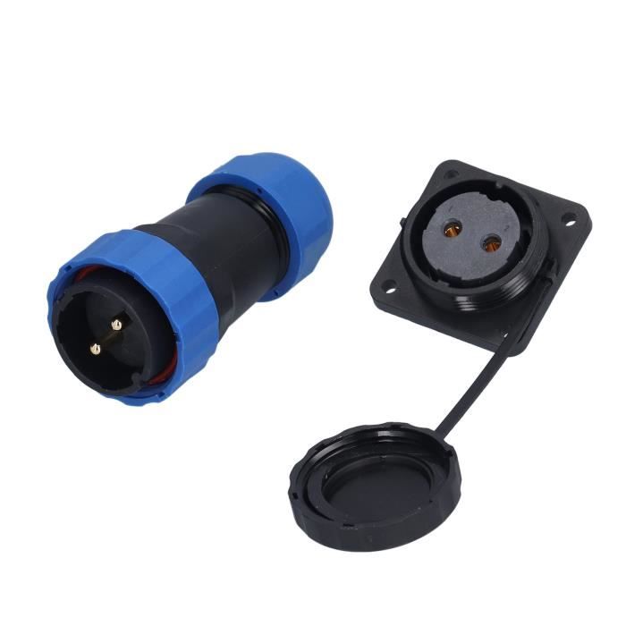 Connecteur Aviation HE21 2 Broches IP68 Étanche - Pour Éclairage Intérieur/Extérieur - 30A 500V