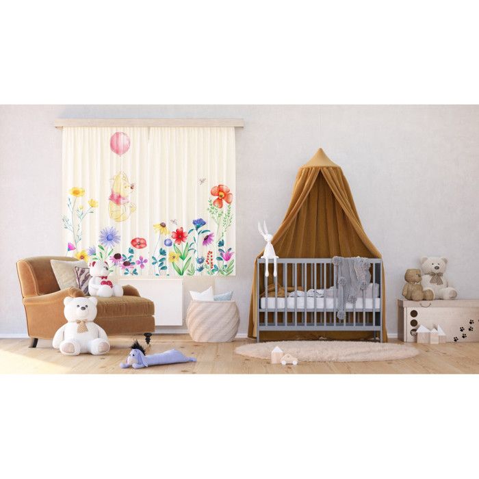 Rideaux Disney Winnie L Ourson 2 Pieces 90 Cm X 160 Cm Multicolor Cdiscount Maison