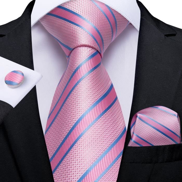 Nœud Papillon Pré-Noué DiBanGu Pour Homme Avec Pochette & Boutons De Manchette - Soie Jacquard Pour Mariage, Fête - 4