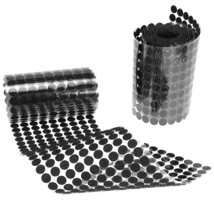 Feuillard,500-1000 paire auto adhésif attache bande Velcro Double face  crochet et boucle Nylon - Type 1000Pairs 10mm Black