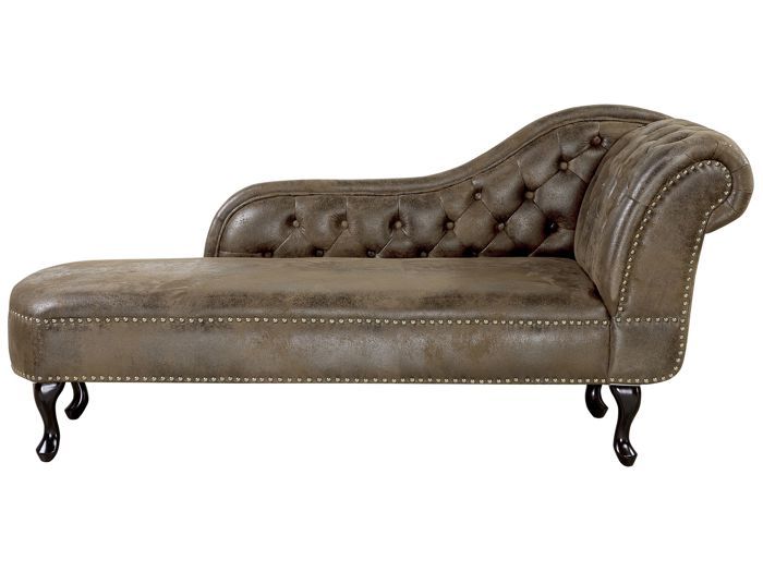 Méridienne Chesterfield marron côté droit NIMES