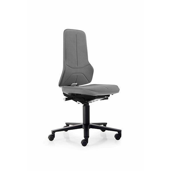 bimos siège d'atelier à piétement en aluminium - avec roulettes supertec, bande flexible grise - chaise chaise d'atelier chaises