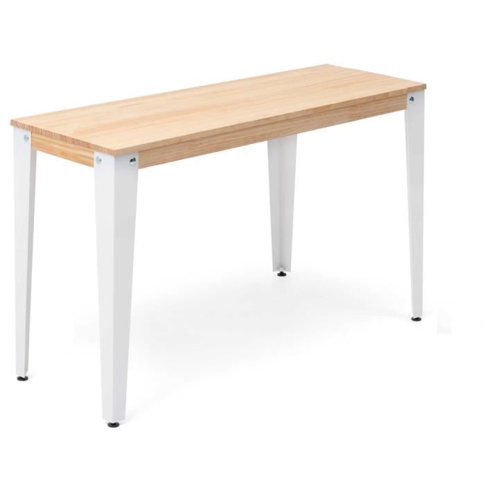 console scandinave - box furniture - lunds - blanc - naturel - 39x70x75cm
