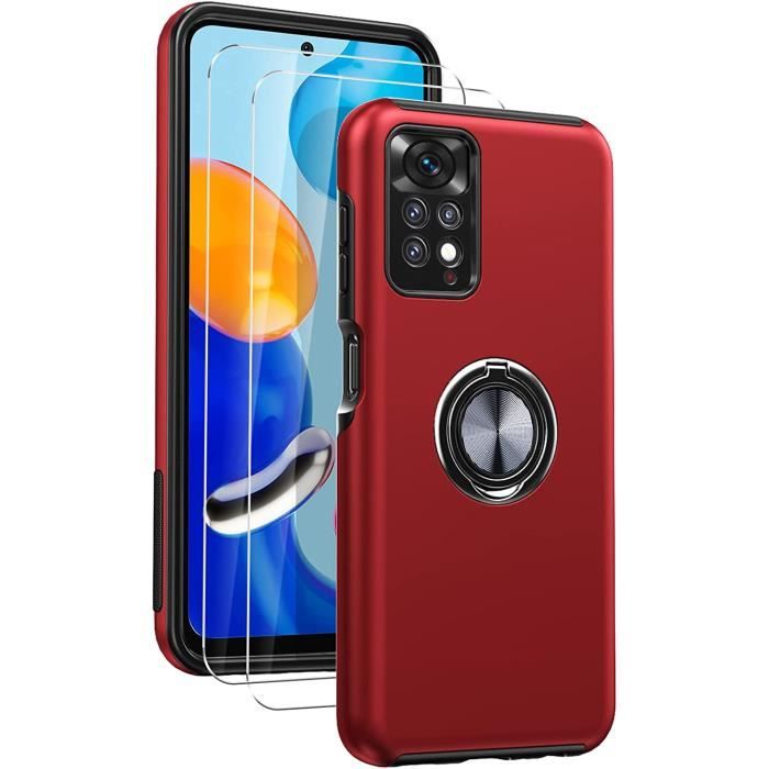 Coque Xiaomi Redmi Note 11 Pro 5G avec Pack 2 Protecteurs en Verre Trempé  Support Rotatif à 360° Protection Rigide Anti RO - Cdiscount Téléphonie