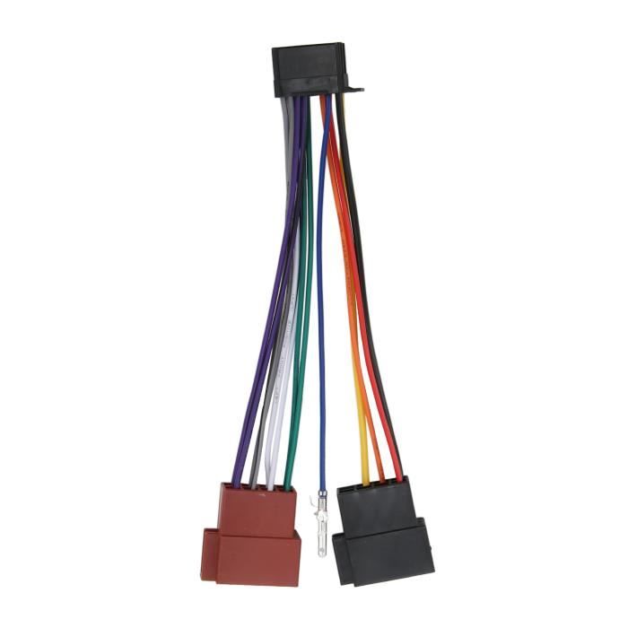 Drfeify Faisceau de prise de fil d'autoradio Connecteur d'adaptateur stéréo de faisceau de câbles d'autoradio ABS 16 broches pour