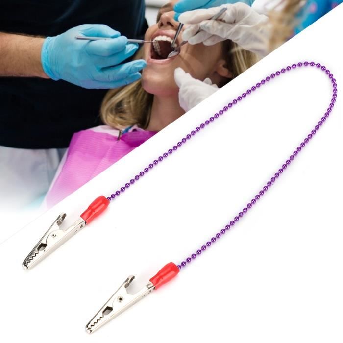 5pcs support de serviette clip de bavoir dentaire avec des fournitures de  dentiste de chaîne à billes en acier flexible (violet)-HEN - Cdiscount  Puériculture & Eveil bébé