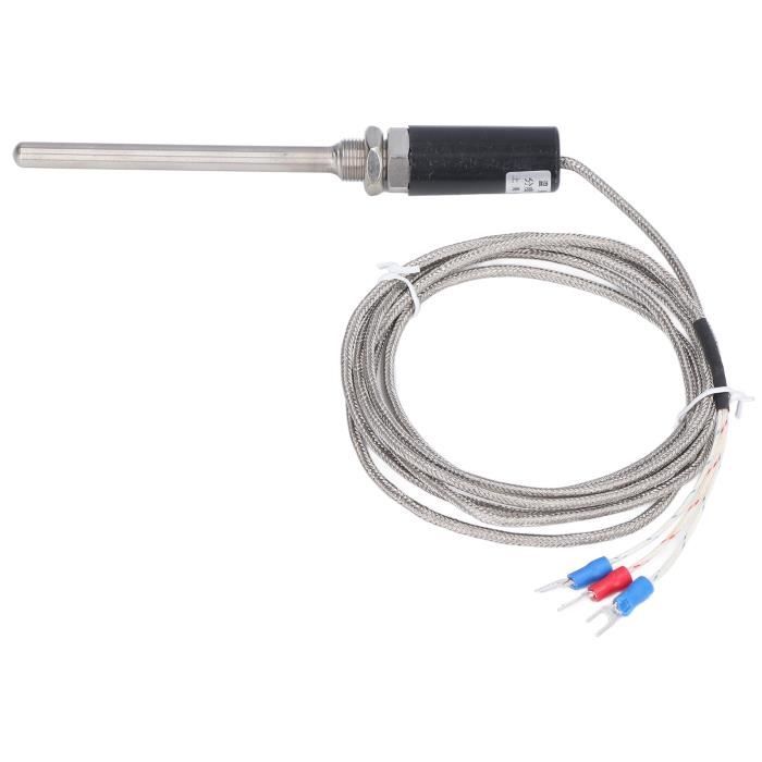Sonde De Température PT100 Étanche - Acier Inox 304, Plage -200°C à 450°C, Longueur 3m, 3 Fils