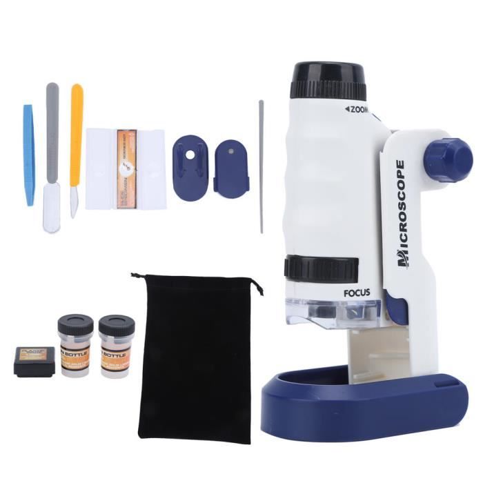 Microscope Pour Enfants Et étudiants 40x-1000x - Kit Complet Avec Lames, éclairage LED, Support Téléphone, Idéal Pour Débuter