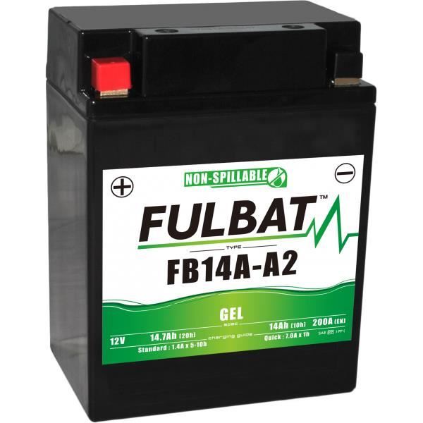 Batterie Fulbat GEL SLA FB14A-A2 GEL 12V 14AH 200 AMPS 134x88x176 + Gauche