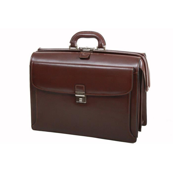 Cartable Gérard Henon GH 2055 Cuir Vachette, Style Pilot-case