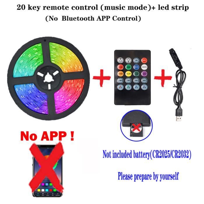 Ruban LED RGB 10m 24V 5050 - Contrôle Bluetooth & Télécommande - Synchronisation Musique - Pour Chambre, Fêtes