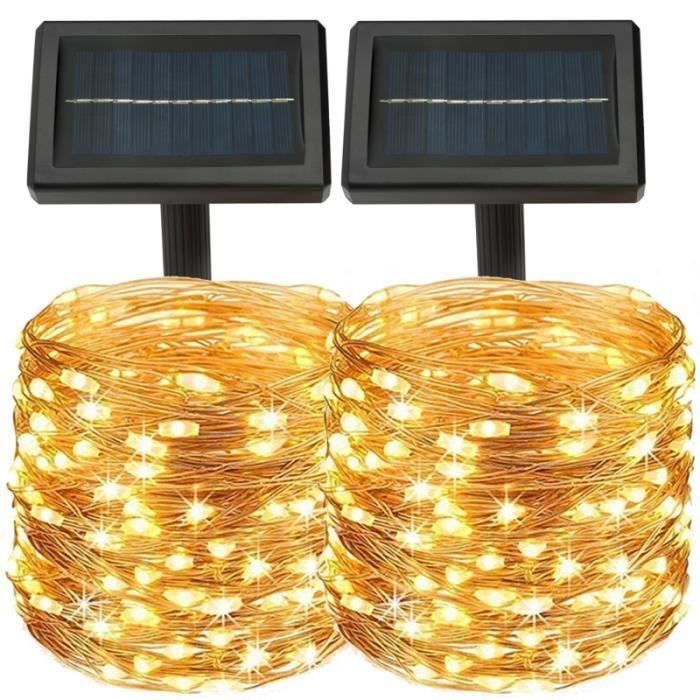 ID MARKET - Lot de 2 guirlandes solaires 240 LED lampes extérieures étanches ID MARKET - Lot de 2 guirlandes solaires 240 LED lampes extérieures étanches