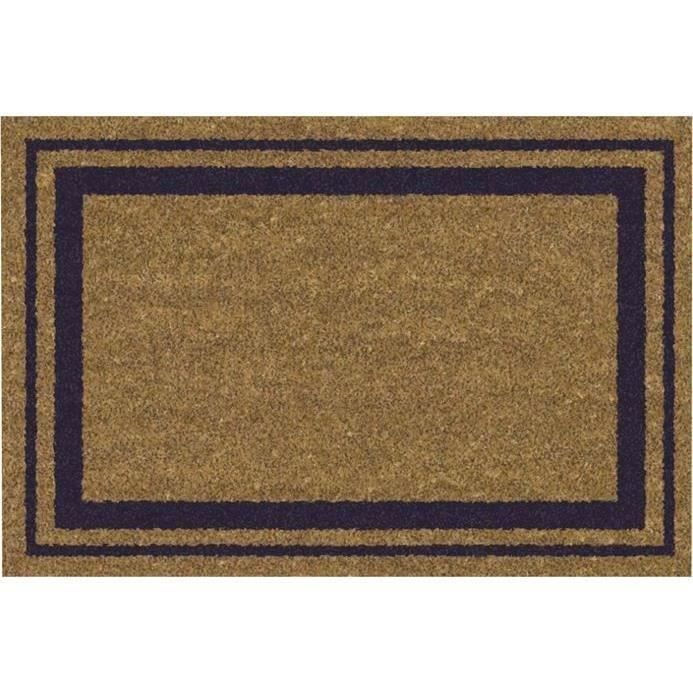 Tapis coco - 40x60 cm - bord bleu