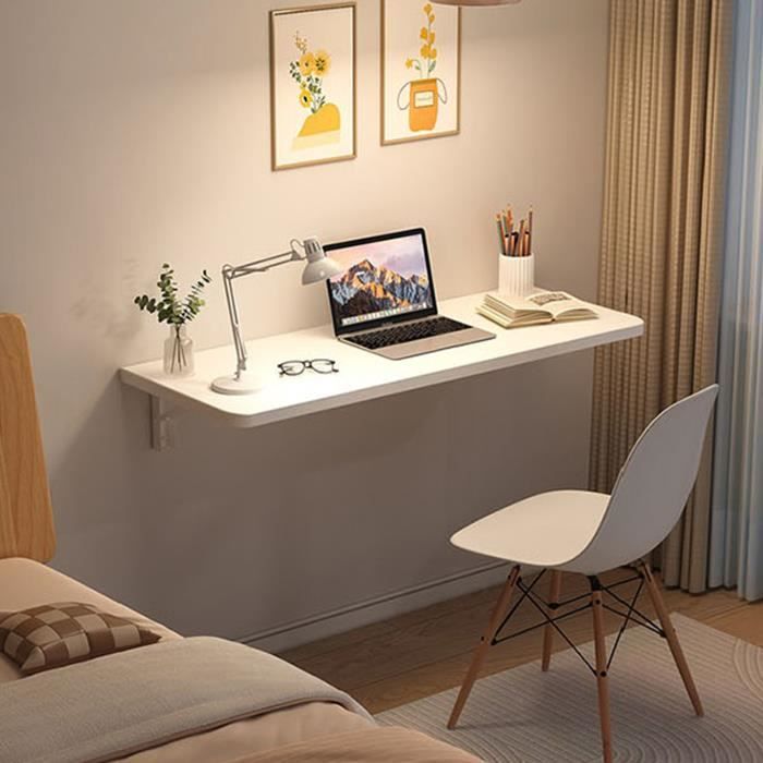 Table murale pliante multifonctionnelle - JEOBEST - Blanc - 60x30x1.6cm - Meuble de cuisine