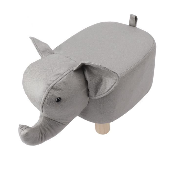 Tabouret Déco Animal Happy Home - 35x35x65 Cm, Gris, Pour Chambre D'enfant Ou Salon