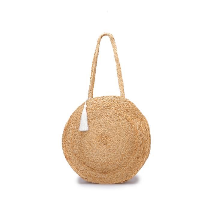 Sac rond tresse a pompon Cdiscount Bagagerie Maroquinerie