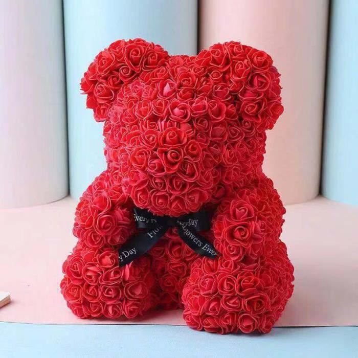 Artificielle rose ours préservé Des fleurs pour la saint valentin birthady Cadeau Rouge 